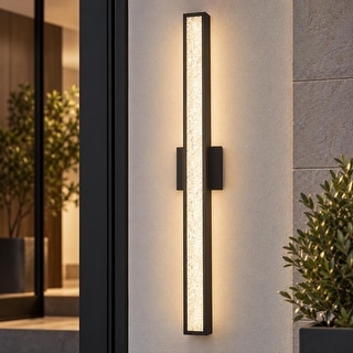 Maxax 1‑Light 14" H Black Outdoor Wall Sconce with Clear Glass Dusk to